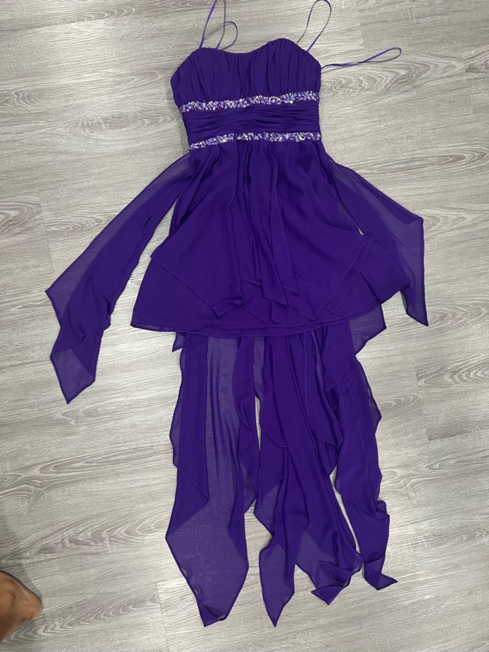 Morgan & Co. Deep Purple Satin Evening Dress